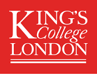 King's College London logo with white text on red background.